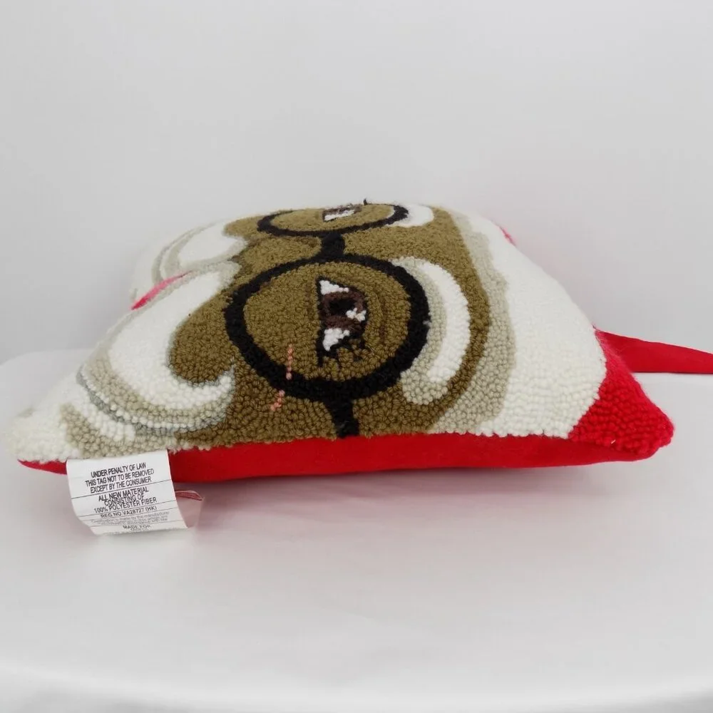 African American Santa Face Pillow Glasses Red Hat Ashland 16 x 16 Christmas New